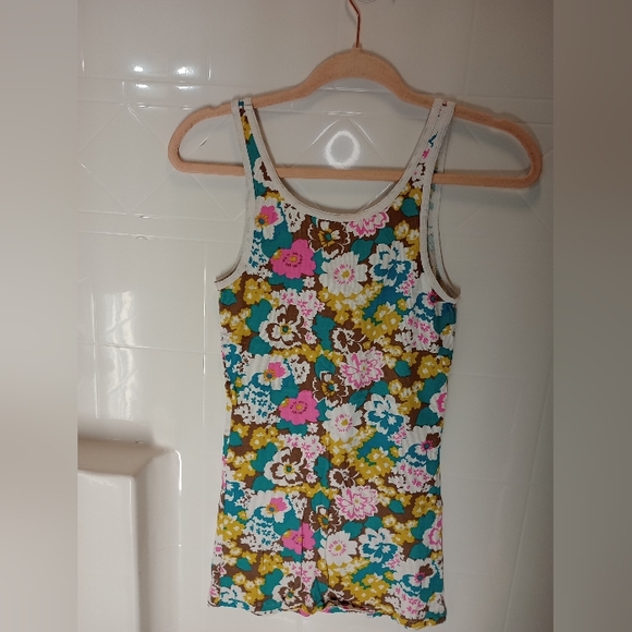 Mossimo Women's Large Ribbed Flower Tank Top - Picture 3 of 6